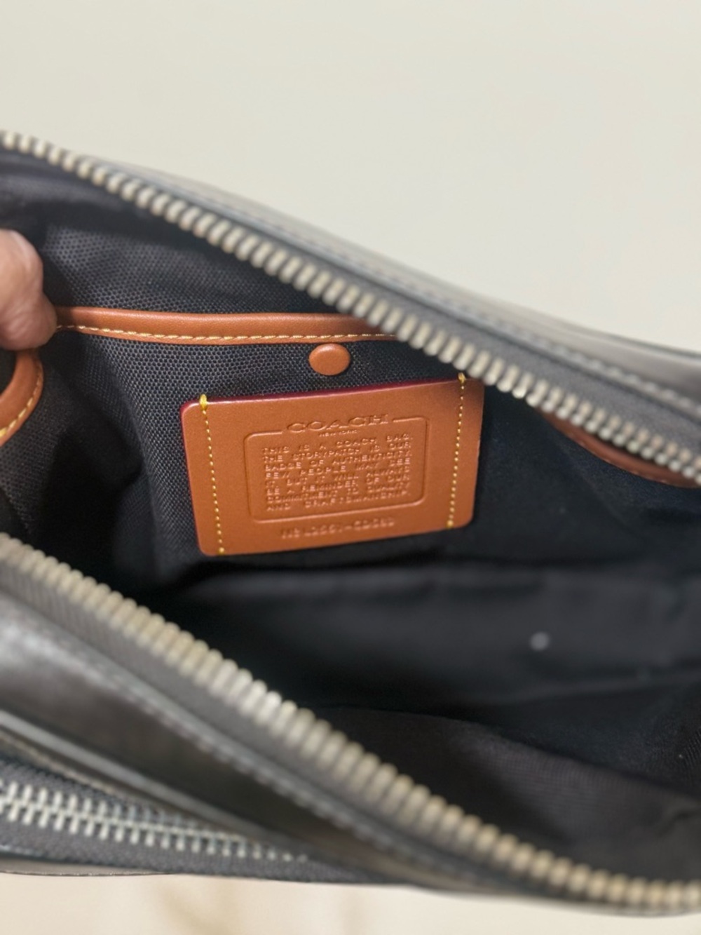 Coach Black Leather Messenger Crossbody with Silver Hardware - Picture 3 of 5